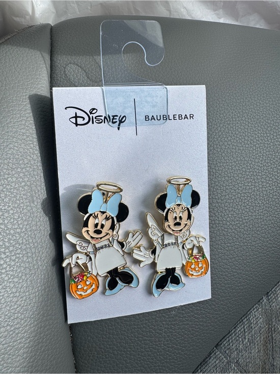 BaubleBar Jewelry - Disney x BaubleBar Minnie Pumpkin Earrings - Blue, White, Black, Orange